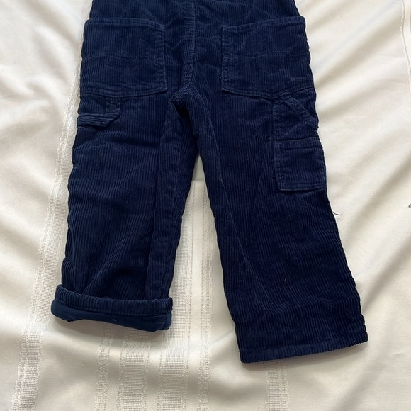 Oshkosh B’Gosh navy blue corduroy overalls Sz 2t jersey lined euc bundle2save - Picture 5 of 7